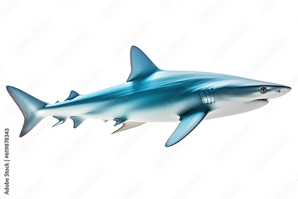 shark on transparent background (PNG). Generative AI.
