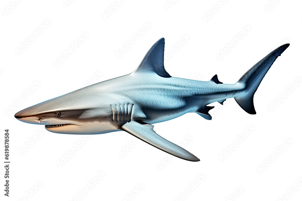 Fototapeta premium shark on transparent background (PNG). Generative AI.