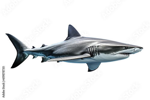 Dusky shark Carcharhinus obscurus on transparent background  PNG . Generative AI.