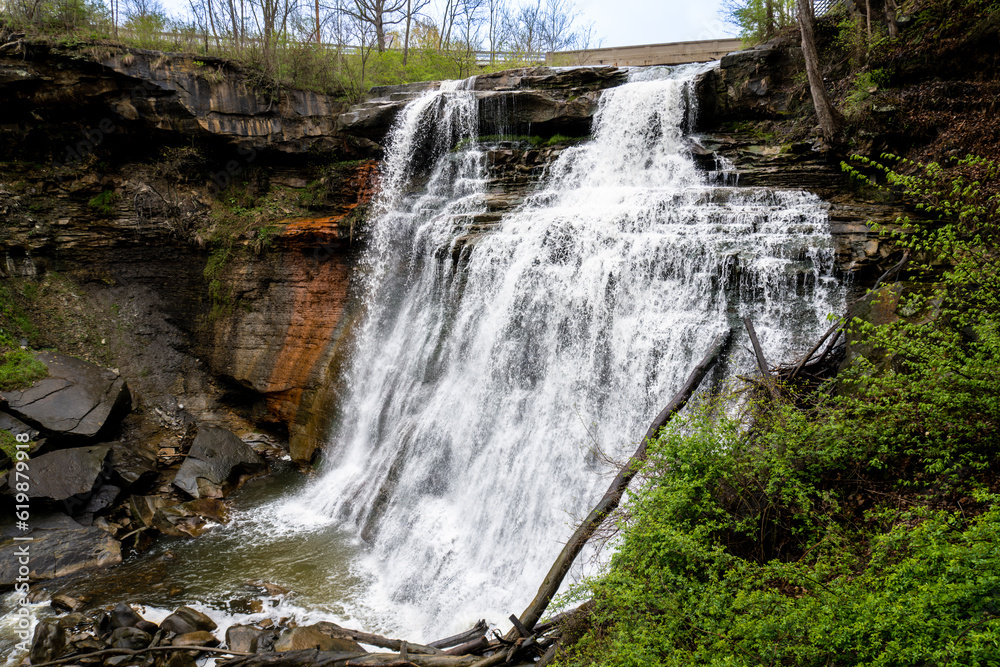 Brandywine Falls of Brandywine Creek, a tributary of the Cuyahoga River in Cuyahoga Valley National Park in Sagamore Hills Township, Ohio. Brandywine Falls of Brandywine Creek, a tributary of the Cuyahoga River in Cuyahoga Valley National Park in Sagamore Hills Township, Ohio.