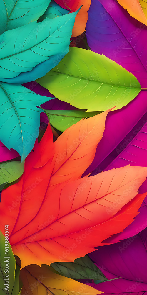 colorful autumn leaves Generative AI
