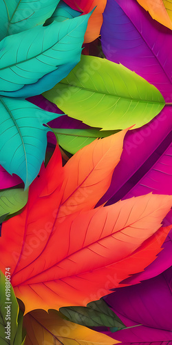 colorful autumn leaves Generative AI