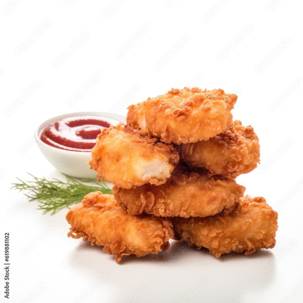 Chicken Nuggets isolated on white (generative AI) Chicken Nuggets isolated on white (generative AI)