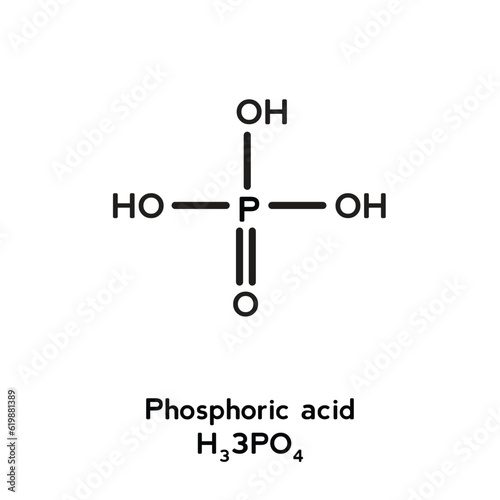 Phosphoric acid molecule h3po4 icon vector in line style.
