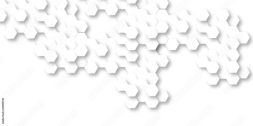 3d Hexagonal structure futuristic white background and Embossed Hexagon ...