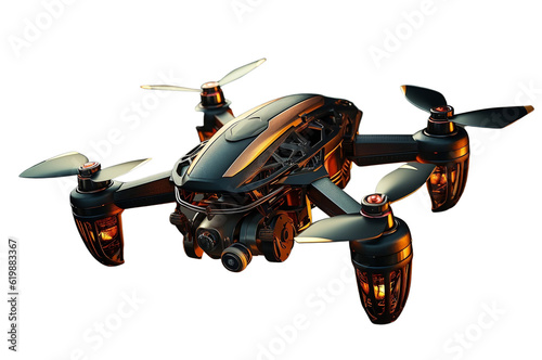 Image of quadcopter. A flying drone isolated on transparency. © Yuliia