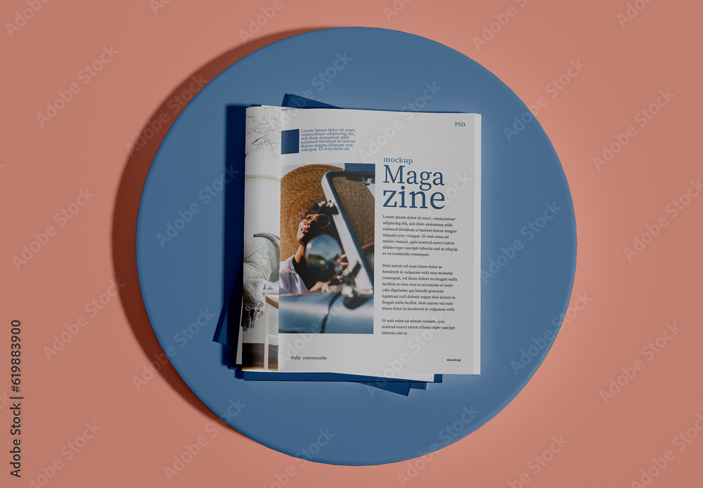 Opened Realistic Magazine Mockup Stock Template | Adobe Stock