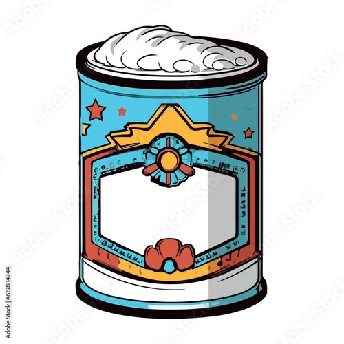 vintage metallic canned food icon