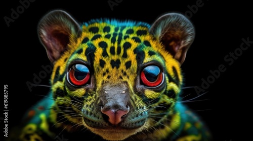 Whimsical rare wild cat on amazing colorful background wallpaper  ai