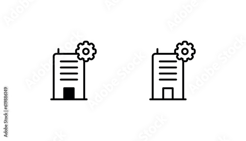 Building Management icon design with white background stock illustration