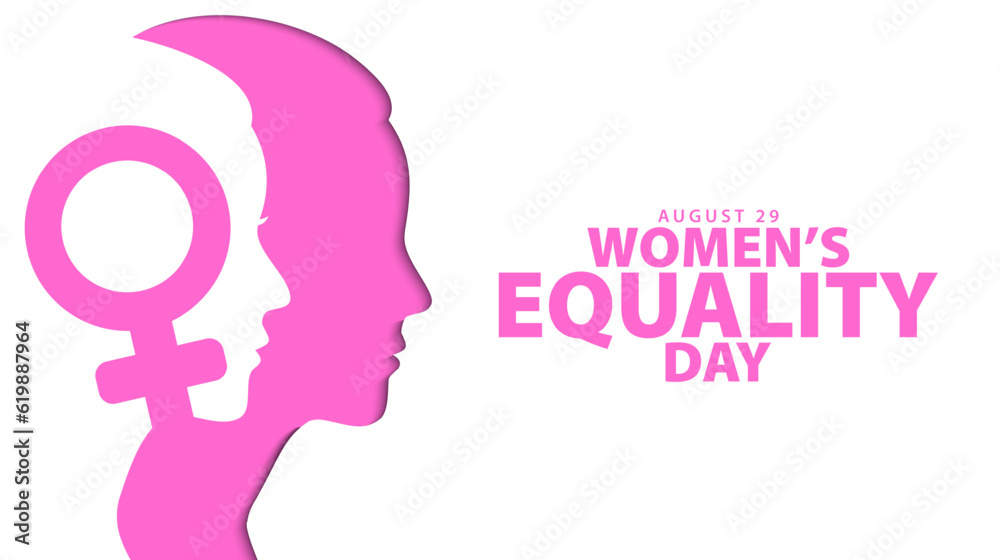 Women's equality day, August 26. Minimalist design woman equality concept. Background, greeting card, banner, poster template. Vector illustration Women's equality day, August 26. Minimalist design woman equality concept. Background, greeting card, banner, poster template. Vector illustration