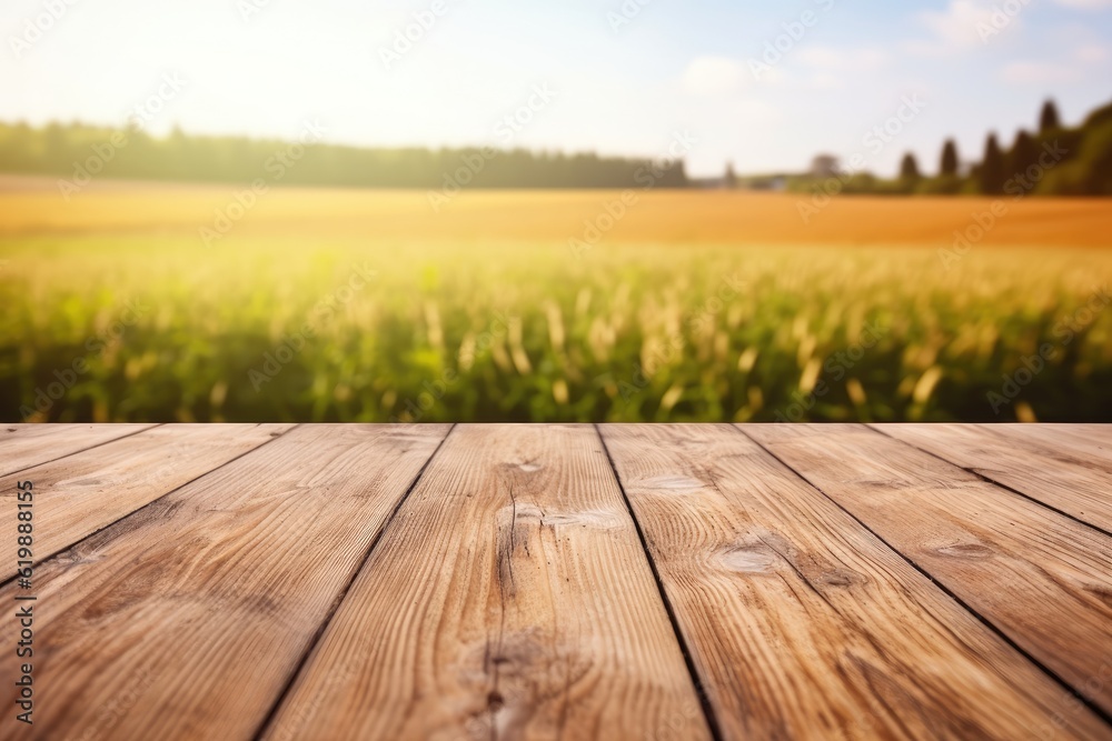 ai generated an image of an empty wooden table backgroundRusticBlurred Grassland ai generated an image of an empty wooden table backgroundRusticBlurred Grassland