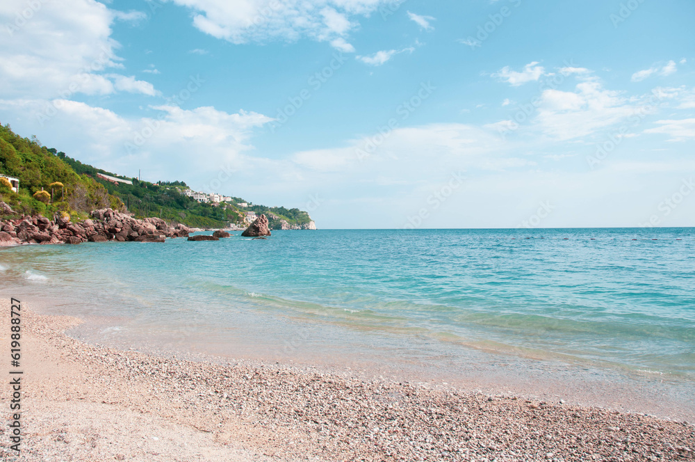 Obraz premium View on Drobni Pijesak beach, Montenegro.