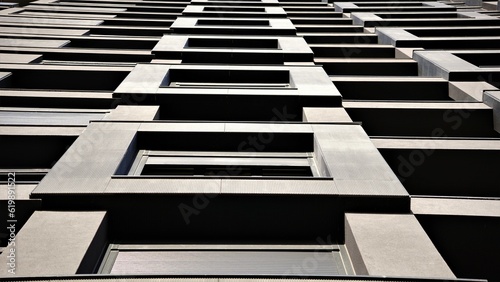 abstract background of dark facade with windows