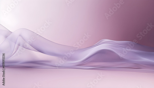 A beautiful abstract modern light lilac backdrop for a product presentation with a smooth floor and trailing smoke.