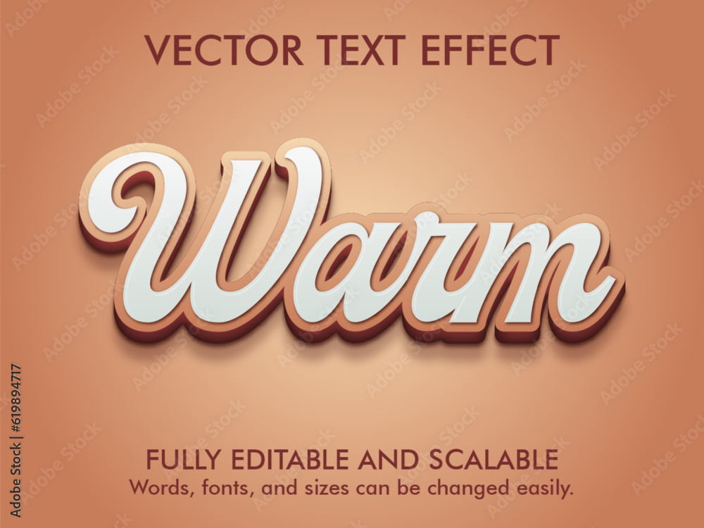 editable text effect warm font style editable text effect warm font style