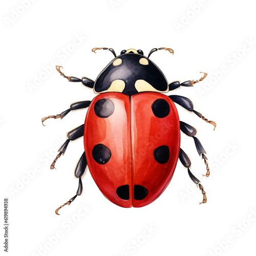 Ladybug Watercolor Clipart, Insect Illustration, Bug Clipart, Clipart Ladybug, made with generative AI © SASINA N.