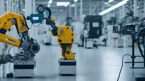 showcase the precision and efficiency of robotics as they seamlessly collaborate with human workers