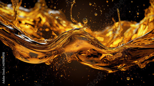 Majestic Flow of Liquid Gold. Generative AI