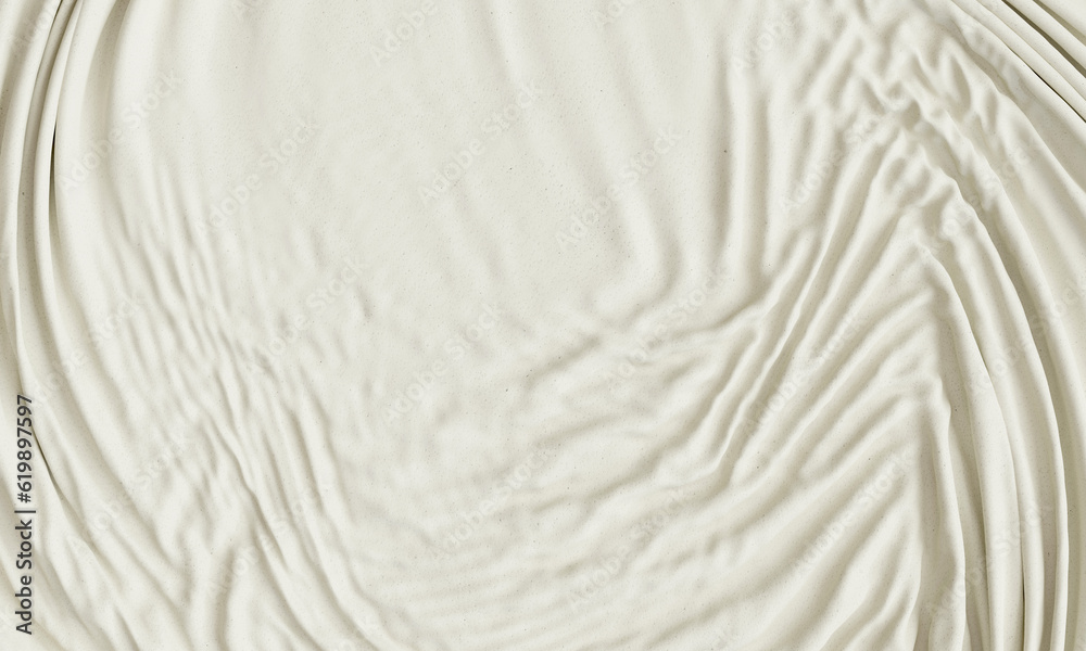 A clean, satin-white color cloth is wrinkled. Fabric texture background, 3D render A clean, satin-white color cloth is wrinkled. Fabric texture background, 3D render