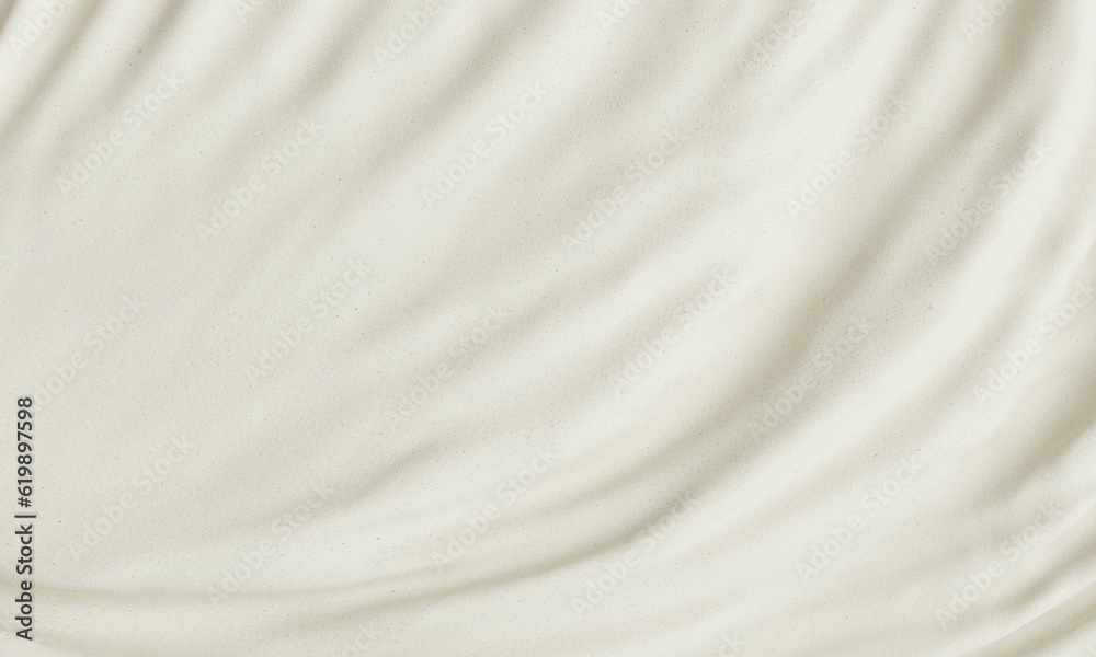 Obraz premium A clean, satin-white color cloth is wrinkled. Fabric texture background, 3D render