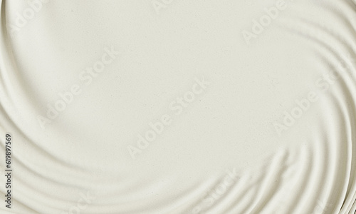Clean white satin with swirling wrinkles. Fabric texture background. 3D render