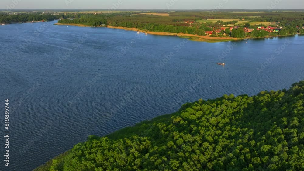 Panoramic view of the lake during sunny day from above Panoramic view of the lake during sunny day from above