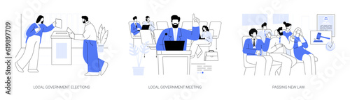 Local government representatives abstract concept vector illustrations.