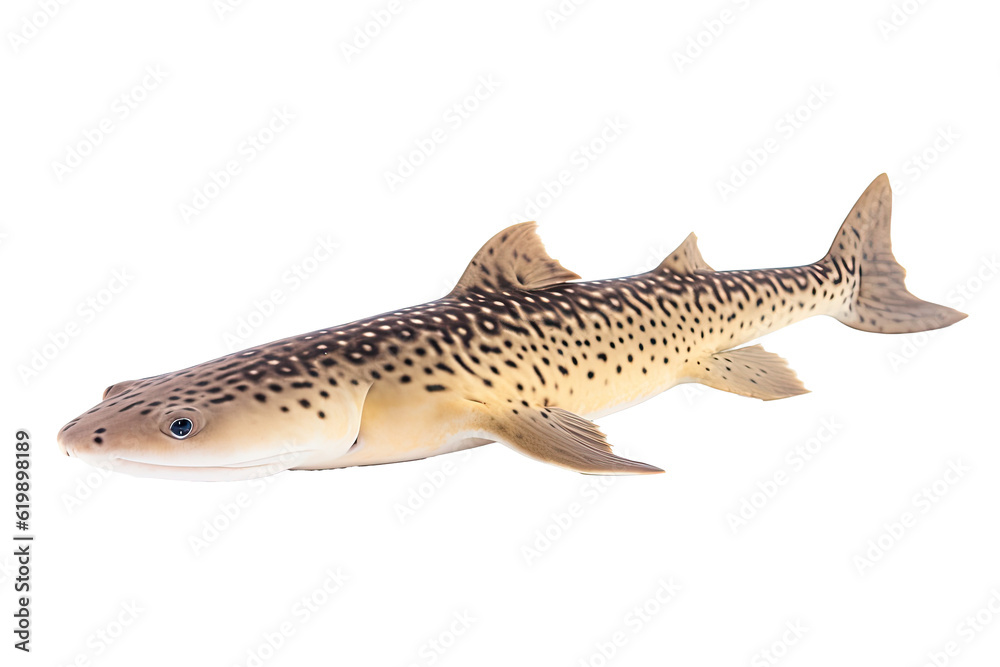 Epaulette shark Hemiscyllium ocellatum shark on transparent background (PNG). Generative AI. Epaulette shark Hemiscyllium ocellatum shark on transparent background (PNG). Generative AI.