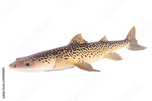  Epaulette shark Hemiscyllium ocellatum shark on transparent background (PNG). Generative AI.