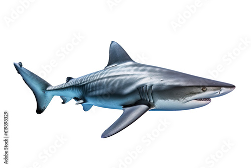 Galapagos shark Carcharhinus galapagensis on transparent background  PNG . Generative AI.