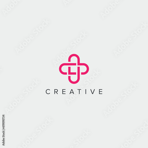 Abstract Love Plus Logo Template.