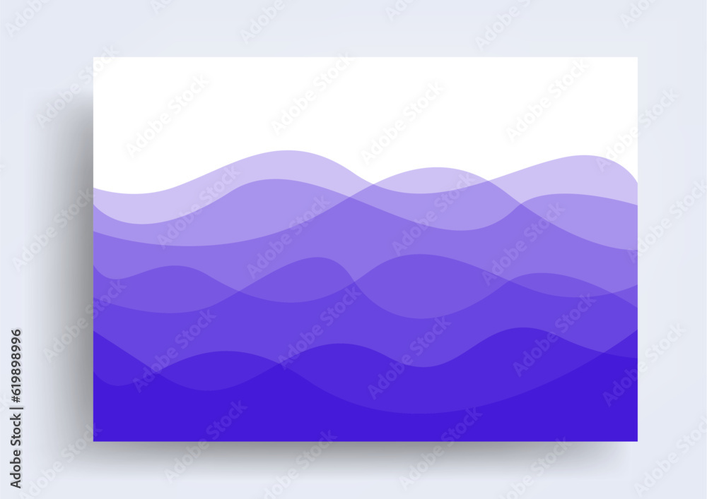 blue wave water banner design with shadow