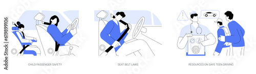 Accident prevention abstract concept vector illustrations.