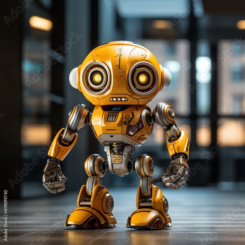 Yellow futuristic toy robot