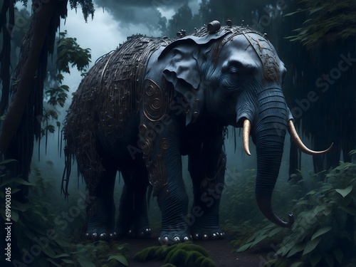 Elephant in the jungle 