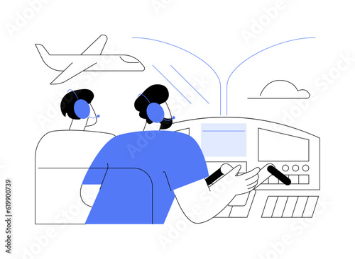 Flight training abstract concept vector illustration.