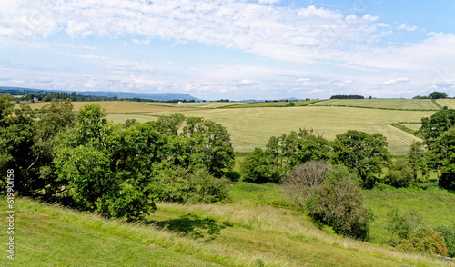 Landscape over fields near Raglan - Monmouthshire, South Wales