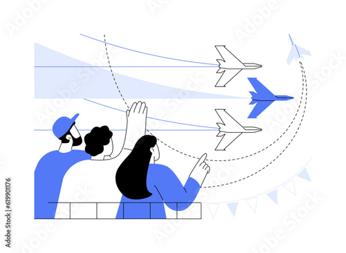 Air show abstract concept vector illustration.