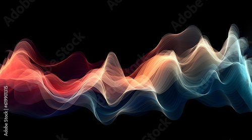Abstract background with dynamic wave. Modern illustration for poster, banner, brochure. Generative AI.
