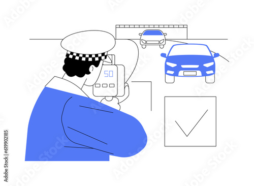Speed monitoring abstract concept vector illustration.