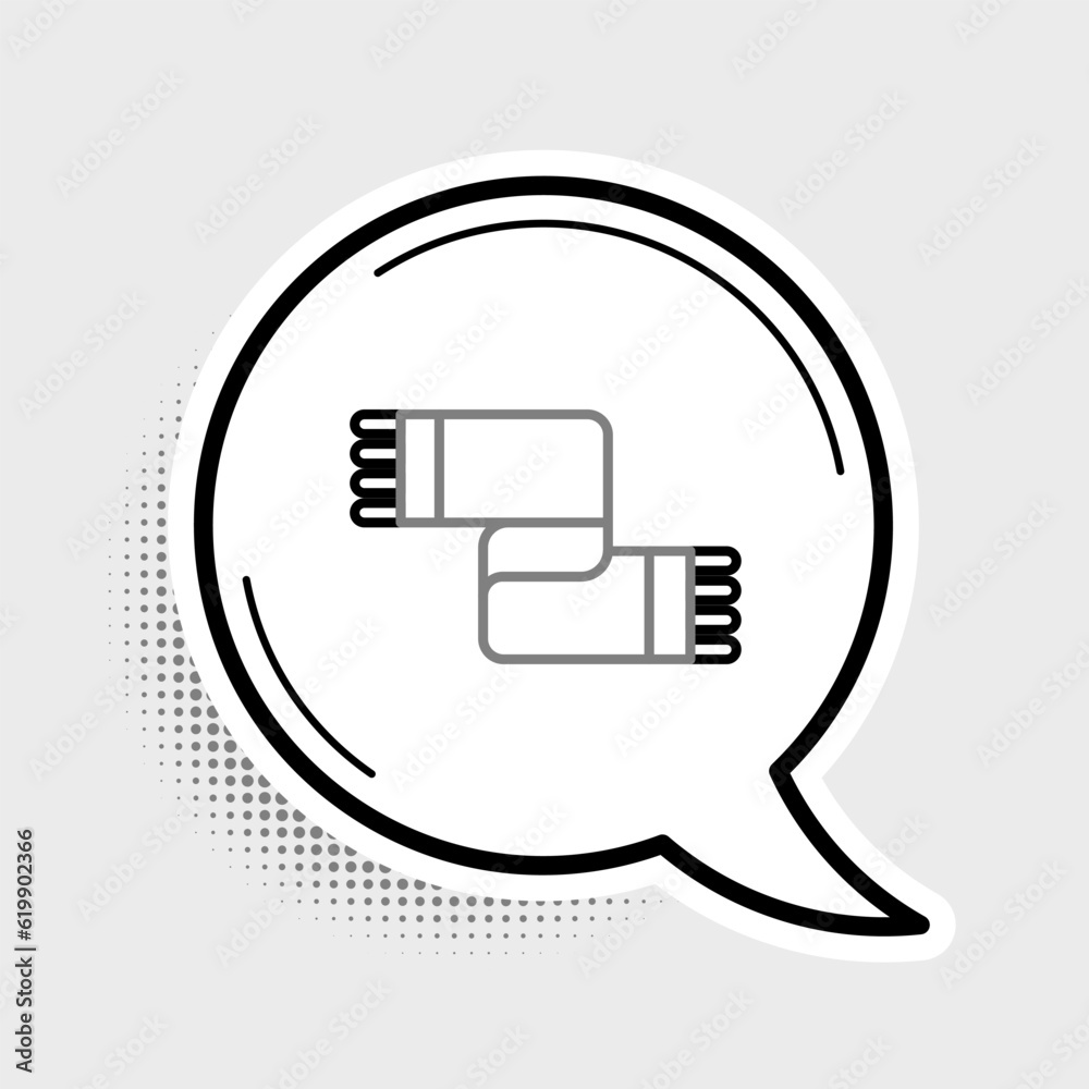 Line Winter scarf icon isolated on grey background. Colorful outline concept. Vector Line Winter scarf icon isolated on grey background. Colorful outline concept. Vector