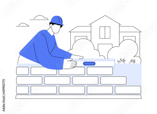 Building retaining walls abstract concept vector illustration.