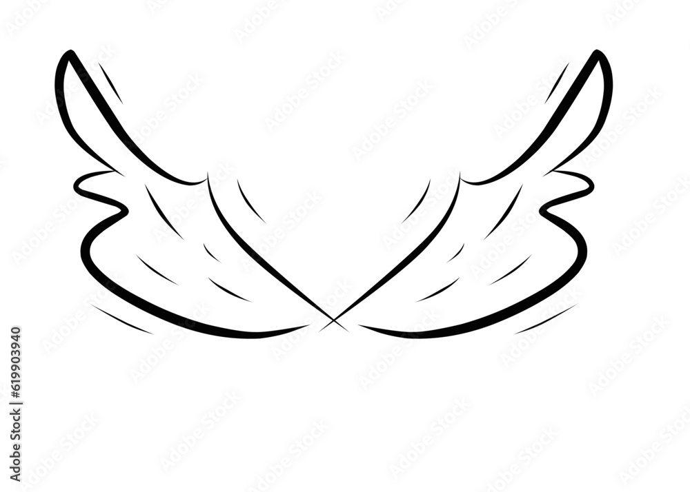 Obraz premium Doodle Angel Wings