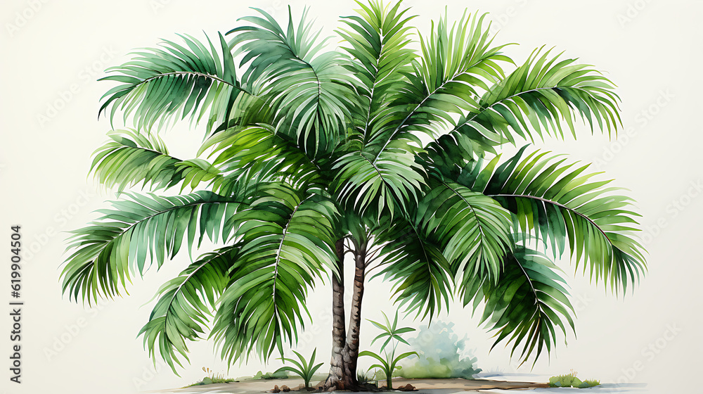 Watercolor palm tree illustration