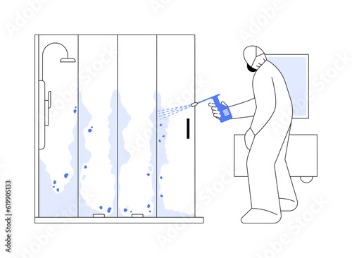 Applying biocide abstract concept vector illustration.