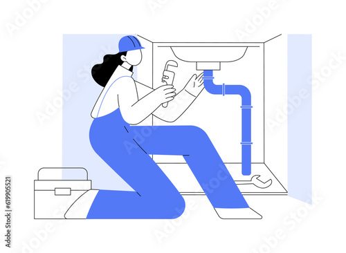 Plumber service abstract concept vector illustration.