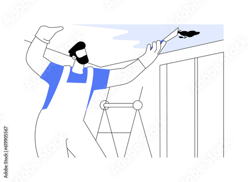Ceiling repair abstract concept vector illustration.