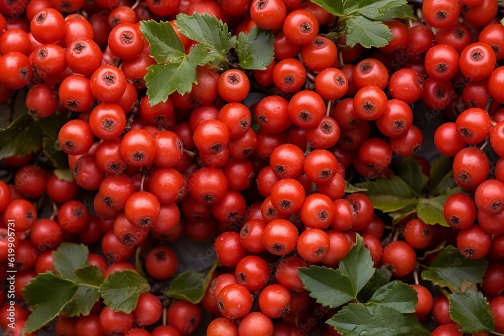 Hawthorn as background and texture. Generative AI. Hawthorn as background and texture. Generative AI.