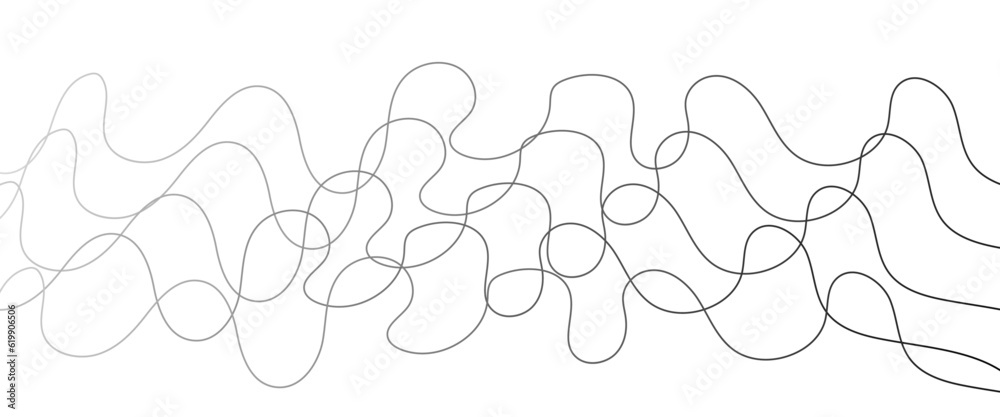 Abstract black wave lines on transparent background. Technology, data science, geometric border pattern. Isolated on white background. Vector illustration. Abstract black wave lines on transparent background. Technology, data science, geometric border pattern. Isolated on white background. Vector illustration.